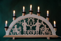 yanka-style Schwibbogen Lichterbogen Leuchter Bergleute traditionelles Motiv 7flammig Weihnachten Advent Geschenk Dekoration (10489) - 1