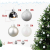 Yorbay Weihnachtskugeln 44er Set Christbaumkugeln aus Glas mit Aufhänger, Weihnachtsdeko für Weihnachten, Weihnachtsbaum, Tannenbaum, Christmasbaum(Mehrweg) (Silber+Weiß) - 2
