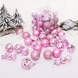 YSDNI Weihnachtsschmuck,28 Stück Weihnachtskugeln,gegenüberliegende Sexkugeln,Pink,5.5cm - 1