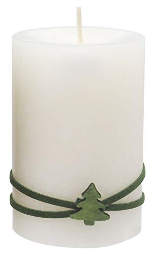 ZauberDeko 4 Adventskerzen Kerzen Stumpenkerzen Adventskranz Grün Creme Tannenbaum Weihnachten Advent Deko Tischdeko - 2