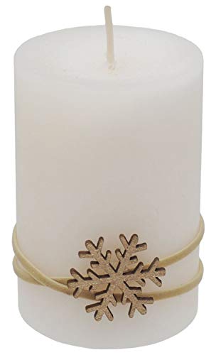 ZauberDeko 4 Adventskerzen Kerzen Stumpenkerzen Beere Beige Creme Schneeflocke Advent Weihnachten Deko Tischdeko - 5