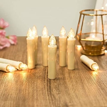 ZIYOUDOLI 10/20/30/40er Kabellose Kerzen LED Weihnachtskerzen mit Fernbedienung Timer Dimmbar,LED Weihnachtskerzen mit Fernbedienung kerzen (40stück) - 4