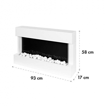 Klarstein Studio 1 Elektrischer Kamin Elektrokamin, 1000/2000W, LED-Flammenillusion, Fernbedienung, Thermostat: 10-30 °C, Wochentimer, Open Window Detection, Überhitzungsschutz, MDF-Gehäuse, antikweiß - 9