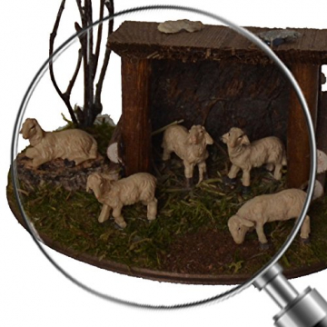 Alfred Kolbe Krippen AM 10 Weihnachtskrippen-Zubehör-Set Schafunterstand für 5-7 cm Figuren mit Schafen - 2