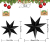 Faltstern Weihnachten,5 Stück 7 Zacken Schwarz Papier Stern, 3 Stück Durchmesser 25 cm, 2 Stück Durchmesser 40 cm,Hänge-Deko aus Papier,Papierstern Dekoration für Fenster, Advent, Weihnachtsbaum - 2