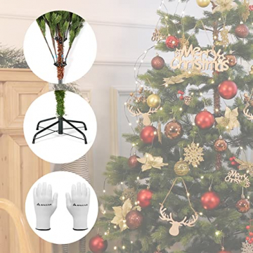 SALCAR Weihnachtsbaum Künstlich 180cm mit 537 Spitzen, Tannenbaum künstlich mit Christbaum Ständer und Schnellaufbau Klapp-Schirmsystem, Naturgetreu - 4