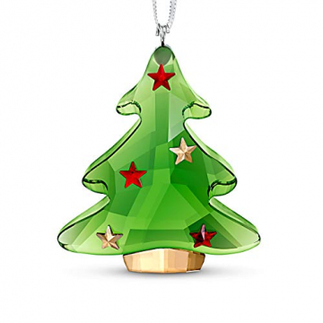 Swarovski Grüner Christbaum, Swarovski Kristall im Weihnachtsbaum-Design mit Süßen Details und Prachtvollem Satinband - 1