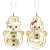 Swarovski Lebkuchen Schneemannpärchen Ornament, Zwei Goldfarbene, Detailverliebte Swarovski Kristalle im Schneemann- und Schneefrau-Design - 1