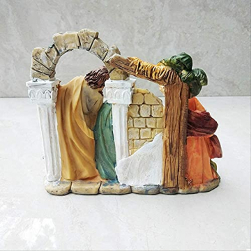WQQLQX Statue Jungfrau Maria Statue Katholische Skulptur Handwerk Figuren Kreative Krippe Krippe Home Dekoration Zubehör Desktop Dekoration Geschenke Skulpturen - 3