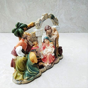 WQQLQX Statue Jungfrau Maria Statue Katholische Skulptur Handwerk Figuren Kreative Krippe Krippe Home Dekoration Zubehör Desktop Dekoration Geschenke Skulpturen - 4