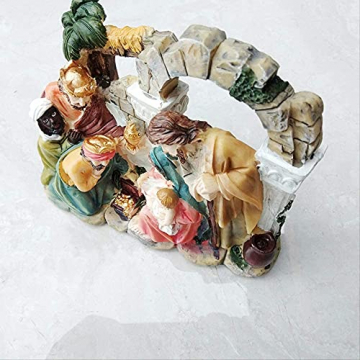 WQQLQX Statue Jungfrau Maria Statue Katholische Skulptur Handwerk Figuren Kreative Krippe Krippe Home Dekoration Zubehör Desktop Dekoration Geschenke Skulpturen - 5