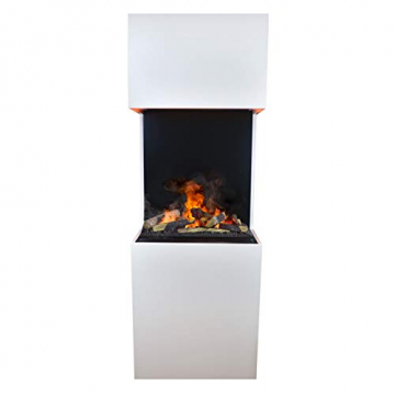 GLOW FIRE Beethoven Elektrokamin Opti Myst 3D Wasserdampf Feuer Opti-myst Cassette 600, elektrischer Raumteiler Standkamin mit Fernbedienung | Regelbarer Flammeneffekt, 60 cm, Weiß - 4