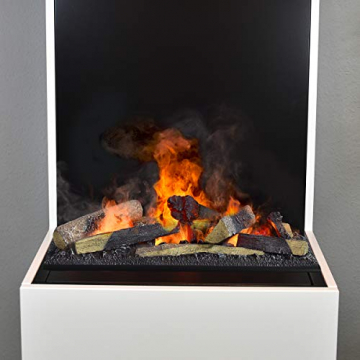 GLOW FIRE Beethoven Elektrokamin Opti Myst 3D Wasserdampf Feuer Opti-myst Cassette 600, elektrischer Raumteiler Standkamin mit Fernbedienung | Regelbarer Flammeneffekt, 60 cm, Weiß - 6