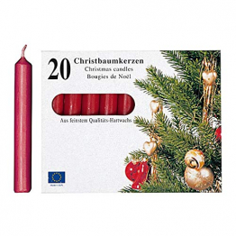 KCB 250 223-02 Christbaumkerzen, 9,6 cm, Ø 1,2 cm, rot (20er Pack) - 1