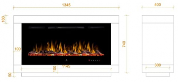 Noble Flame Ohio – moderner Design Elektrokamin Standkamin Kaminofen – LED Feuerambiente inkl. Heizfunktion – Feuerraum 97 cm - schwarz - 3