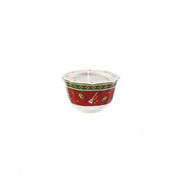 Villeroy und Boch Toy's Delight Roter Teelichthalter, Premium Porzellan, Weiß/Rot - 1