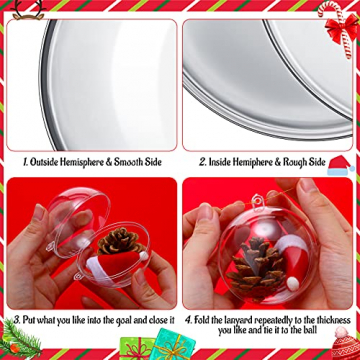 10 Stücke Weihnachten Klar Ball Ornamente Befüllbar Ornament Ball Klar Kunststoff Weihnachten Kugeln Weihnachtsbaum Hängende Ball Ornamente mit Golden Linie für Fotos Bilder Handwerk Dekor - 5