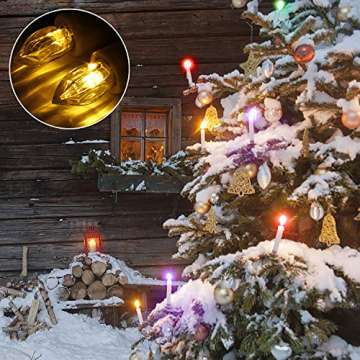20er Weinachten LED Kerzen Kabellos RGB Weihnachtskerzen Christbaumkerzen Dimmen Flackern Baumkerze-Set,LED-Lichtfarbe RGB + warmweiß - 5