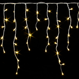 600LED Lichterkette Eisregen Icicle Warmweiß 15 Meter 8 Programme Weihnachtsbeleuchtung, Lichtfarbe:warmweiss - 1