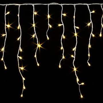 600LED Lichterkette Eisregen Icicle Warmweiß 15 Meter 8 Programme Weihnachtsbeleuchtung, Lichtfarbe:warmweiss - 1