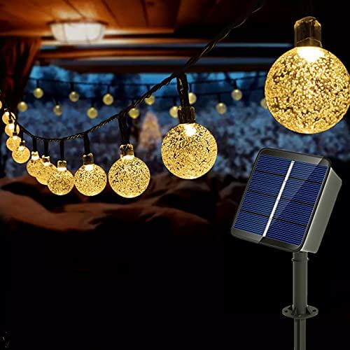 Auting Solar LED lichterkette balkon außen,Solar Kristall Kugeln