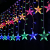 BLOOMWIN Lichtervorhang Stern Lichterkettenvorhang USB 3x0,65M 120LEDs 8Modi Stimmungslichter Weihnachtsbeleuchtung für Fenster Tür Innen Sternenvorhang Bunt - 1