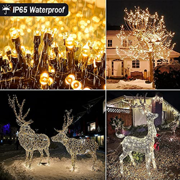 Bzavor Led Lichterkette Strom 50M 500 LED mit Fernbedienung Timer Merkfunktion Lichterkette IP65 Wasserdicht für Innen Außen,Niederspannung, Lichterkette für Party Weihnachten Garten Zimmer Warmweiß - 2