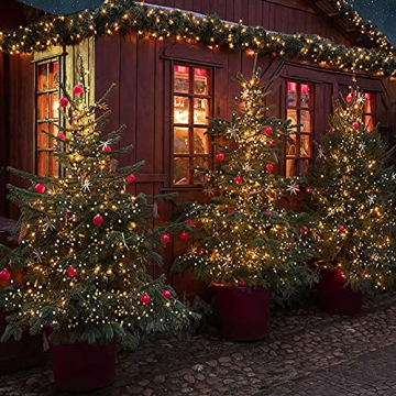 Bzavor Led Lichterkette Strom 50M 500 LED mit Fernbedienung Timer Merkfunktion Lichterkette IP65 Wasserdicht für Innen Außen,Niederspannung, Lichterkette für Party Weihnachten Garten Zimmer Warmweiß - 6