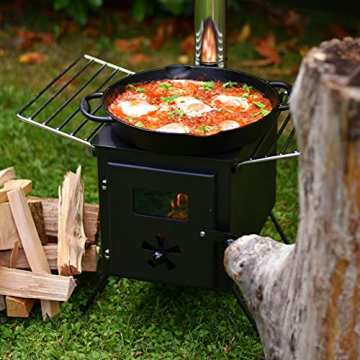 CampFeuer Zeltofen | 54 x 40 x 259,5 cm | schwarz | Tragbarer Holzofen für Camping, Outdoor, Zelt | Zeltheizung Camping, Zeltofen Holz, Tent Stove, Zelt Ofen Outdoor - 3