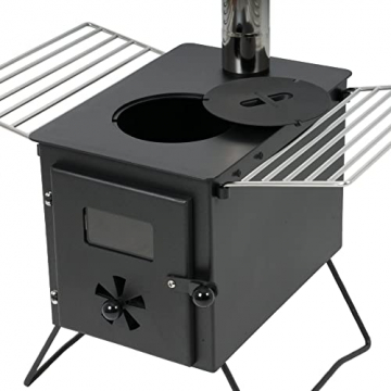 CampFeuer Zeltofen | 54 x 40 x 259,5 cm | schwarz | Tragbarer Holzofen für Camping, Outdoor, Zelt | Zeltheizung Camping, Zeltofen Holz, Tent Stove, Zelt Ofen Outdoor - 6