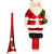 com-four® Weihnachtsbaumspitze glänzend - Christbaumspitze aus echtem Glas für Weihnachten - Tannenbaumspitze mit Weihnachtsmann, 28 cm (rot) - 4