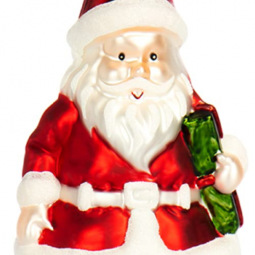 com-four® Weihnachtsbaumspitze glänzend - Christbaumspitze aus echtem Glas für Weihnachten - Tannenbaumspitze mit Weihnachtsmann, 28 cm (rot) - 5