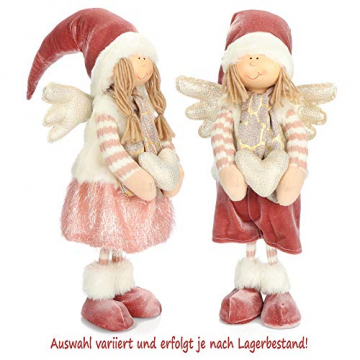 com-four® Weihnachtsdeko Engel Figur - Weihnachtsfigur stehend - Dekofigur zu Weihnachten - Weihnachtswichtel Dekoration - 60 cm [Farbauswahl variiert!] (Größe 5 - Engel rosa) - 2