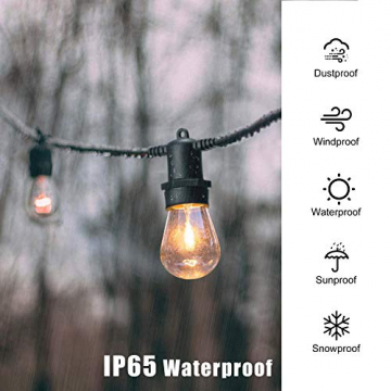 DGE 15M S14 LED Lichterkette Außen,15+3 1W 2 Pin Plug-in LED Birnen Lichterkette Glühbirnen Aussen,Lichterkette Beleuchtung Garten Wasserdichte Dekoration für Außen/Innen Party Café Patio Weihnachten - 4