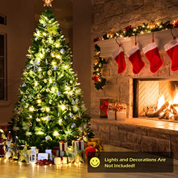 DREAMADE 270cm Klappbarer Weihnachtsbaum, Künstlicher Tannenbaum aus PVC, Kunst Christbaum für Zuhause/Outdoor, Festtagsdekoration mit Metallständer, Grün - 2