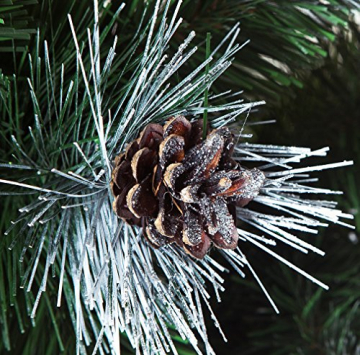 DWA Künstlicher Christbaum Weihnachtsbaum Schnee bedeckte Kiefer mit Kristallen traditionell waldgrün luxuriös mit Ständer groß - 220 cm - Snow-Covered Pine - 2