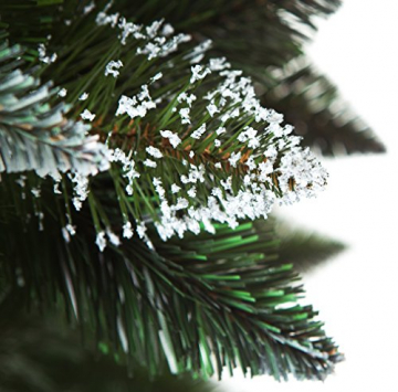 DWA Künstlicher Christbaum Weihnachtsbaum Schnee bedeckte Kiefer mit Kristallen traditionell waldgrün luxuriös mit Ständer groß - 220 cm - Snow-Covered Pine - 3