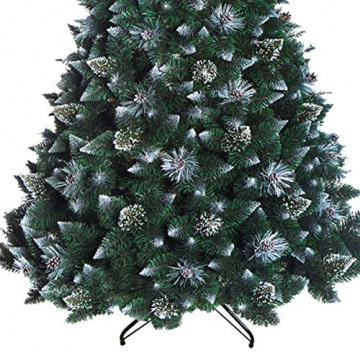 DWA Künstlicher Christbaum Weihnachtsbaum Schnee bedeckte Kiefer mit Kristallen traditionell waldgrün luxuriös mit Ständer groß - 220 cm - Snow-Covered Pine - 4