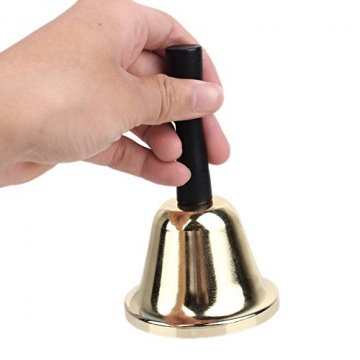 ECHI Metalltee Tischglocke, Gold überzogen Hand glocke, Loud Anruf Service Bell Warnung - 5