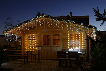 GARTENPIRAT Eisregen Lichterkette 12 m mit 480 LED--Mix Weihnachtsbeleuchtung warmweiß/kaltweiß außen - 2