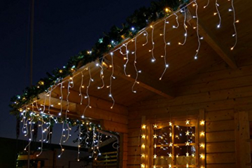 GARTENPIRAT Eisregen Lichterkette 12 m mit 480 LED--Mix Weihnachtsbeleuchtung warmweiß/kaltweiß außen - 3