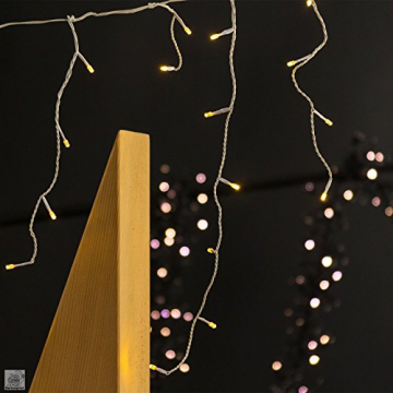 GARTENPIRAT Eisregen Lichterkette 6 m mit 240 LED Weihnachtsbeleuchtung warmweiß außen - 3
