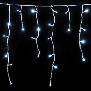 GARTENPIRAT Eisregen Lichterkette 6m 240 LED Weihnachtsbeleuchtung kaltweiß außen - 2