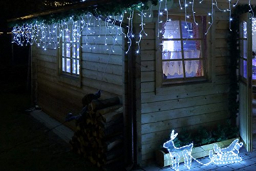 GARTENPIRAT Eisregen Lichterkette 6m 240 LED Weihnachtsbeleuchtung kaltweiß außen - 5