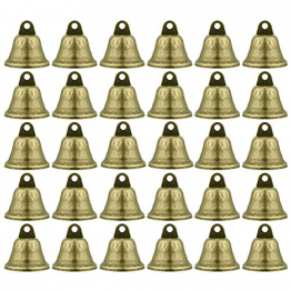 gotyou 30 Stück Vintage kleine Glocke,Metallische Glocke Ton Glocken Kupfer Glocken Behänge,Windspiel Dekorationen/Pet Bell Zubehör/Weihnachtsglocke/Festliche Dekoration(38mm) - 1
