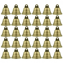 gotyou 30 Stück Vintage kleine Glocke,Metallische Glocke Ton Glocken Kupfer Glocken Behänge,Windspiel Dekorationen/Pet Bell Zubehör/Weihnachtsglocke/Festliche Dekoration(38mm) - 1