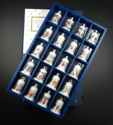 Hutschenreuther Mini-Glocken-Set 1979-1997 * Rarität, Weihnachtsglocke, Porzellanglocke, Baumanhänger, Baumschmuck, Weihnachten - 1