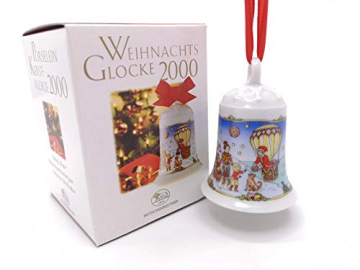 Hutschenreuther Weihnachtsglocke 2000, Anhänger, Porzellanglocke, Baumschmuck, Baumanhänger, Weihnachten - 1