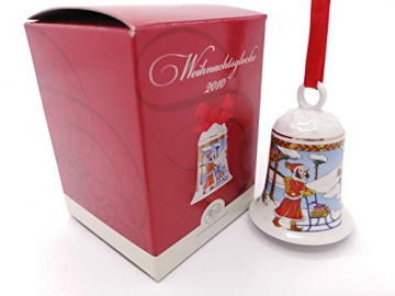 Hutschenreuther Weihnachtsglocke 2010 Im Zimmerwald, mit Originalverpackung, Porzellanglocke Weihnachten Baumschmuck Glocke Design von Ole Winther / Porcelain bell / Campanella porcellana - 1