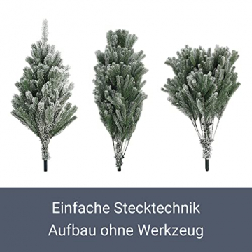 Juskys Weihnachtsbaum Talvi 210 cm hoch — Künstlicher Tannenbaum mit Kunstschnee inkl. Ständer aus Metall — Christbaum für Deko innen aus PE-Kunststoff - 7